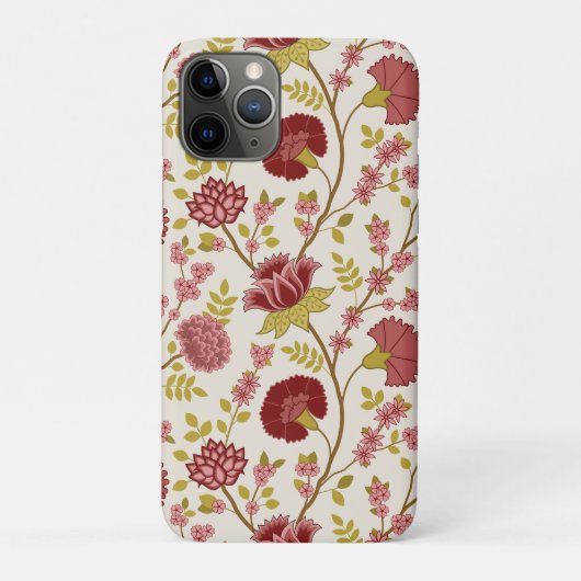 Jacobean Floral Big Pattern Reds Pinks Gold Cream Case-Mate iPhone Case (Achterkant)