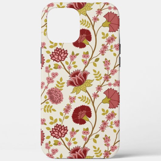 Jacobean Floral Big Pattern Reds Pinks Gold Cream Case-Mate iPhone Case (Achterkant)