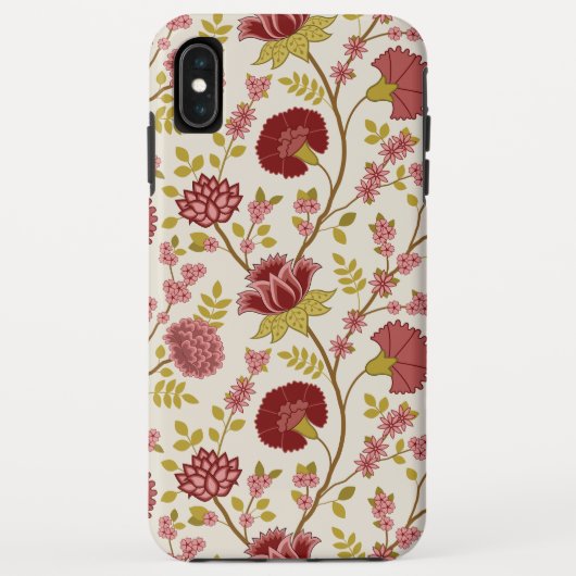 Jacobean Floral Big Pattern Reds Pinks Gold Cream Case-Mate iPhone Case (Achterkant)
