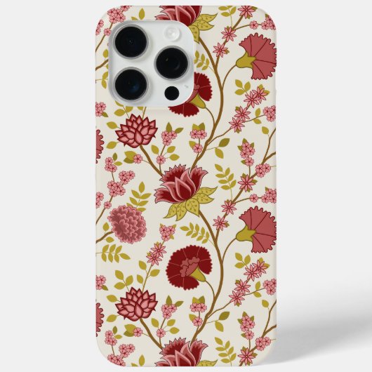 Jacobean Floral Big Pattern Reds Pinks Gold Cream Case-Mate iPhone Case (Achterkant)