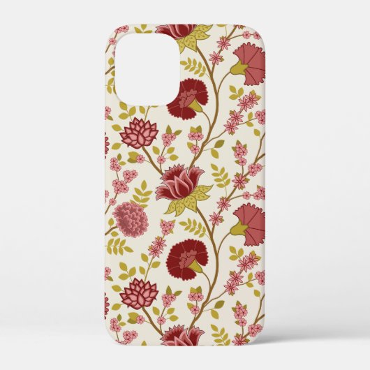 Jacobean Floral Big Pattern Reds Pinks Gold Cream Case-Mate iPhone Case (Achterkant)