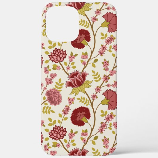 Jacobean Floral Big Pattern Reds Pinks Gold Cream Case-Mate iPhone Case (Achterkant)