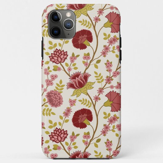 Jacobean Floral Big Pattern Reds Pinks Gold Cream Case-Mate iPhone Case (Achterkant)