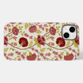 Jacobean Floral Big Pattern Reds Pinks Gold Cream Case-Mate iPhone Case (Achterkant (horizontaal))