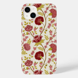 Jacobean Floral Big Pattern Reds Pinks Gold Cream Case-Mate iPhone 14 Plus Hoesje