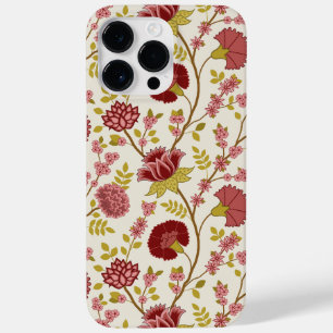 Jacobean Floral Big Pattern Reds Pinks Gold Cream Case-Mate iPhone 14 Pro Max Hoesje