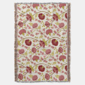 Jacobean Floral Big Pattern Reds Pinks Gold Cream Deken (Voorkant Verticaal)