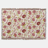 Jacobean Floral Big Pattern Reds Pinks Gold Cream Deken (Voorkant)