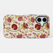 Jacobean Floral Big Pattern Reds Pinks Gold Cream iPhone 16 Hoesje (Achterkant horizontaal)