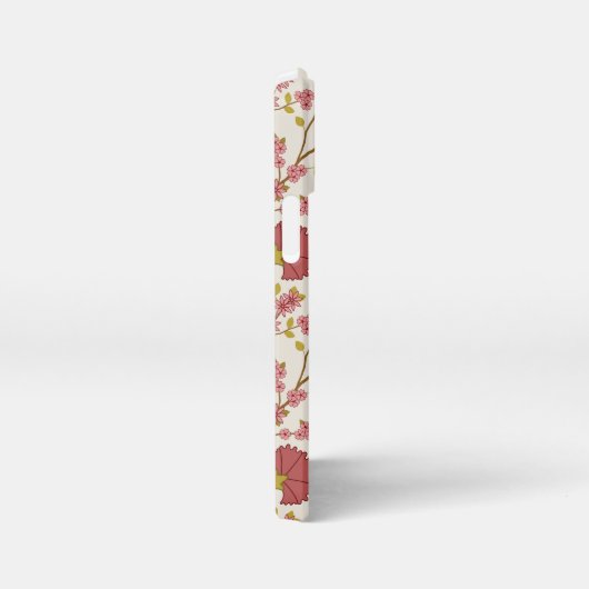 Jacobean Floral Big Pattern Reds Pinks Gold Cream iPhone Hoesje (Rechterkant)
