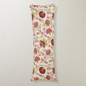 Jacobean Floral Big Pattern Reds Pinks Gold Cream Lichaamskussen (Voorkant Verticaal)