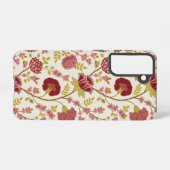 Jacobean Floral Big Pattern Reds Pinks Gold Cream Samsung Galaxy Hoesje (Achterkant horizontaal)
