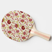 Jacobean Floral Big Pattern Reds Pinks Gold Cream Tafeltennisbatje (Zijkant)