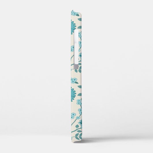 Jacobean Floral Big Pattern Teals op Cream Case-Mate iPhone Case (Achterkant / Links)