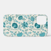 Jacobean Floral Big Pattern Teals op Cream Case-Mate iPhone Case (Achterkant (horizontaal))