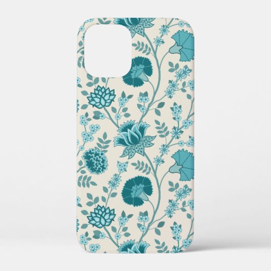 Jacobean Floral Big Pattern Teals op Cream Case-Mate iPhone Case (Achterkant)