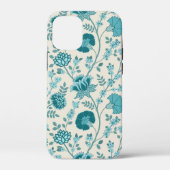 Jacobean Floral Big Pattern Teals op Cream Case-Mate iPhone Case (Achterkant)