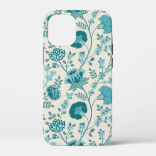 Jacobean Floral Big Pattern Teals op Cream Case-Mate iPhone Case