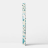 Jacobean Floral Big Pattern Teals op Cream Case-Mate iPhone Case (Achterkant / Rechts)