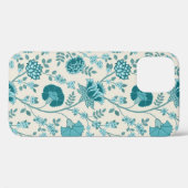Jacobean Floral Big Pattern Teals op Cream Case-Mate iPhone Case (Achterkant (horizontaal))