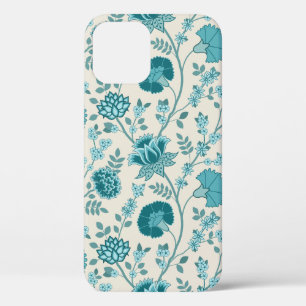 Jacobean Floral Big Pattern Teals op Cream Case-Mate iPhone Case