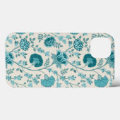 Jacobean Floral Big Pattern Teals op Cream Case-Mate iPhone Case (Achterkant (horizontaal))