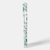 Jacobean Floral Big Pattern Teals op Cream Case-Mate iPhone Case (Achterkant / Links)
