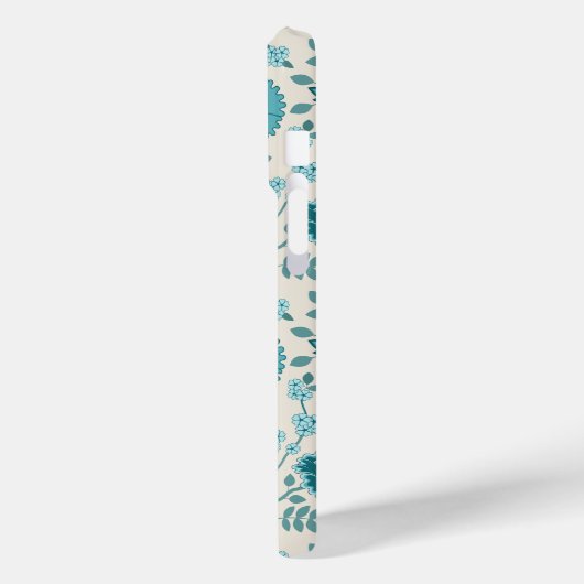 Jacobean Floral Big Pattern Teals op Cream Case-Mate iPhone Case (Achterkant / Links)