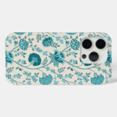 Jacobean Floral Big Pattern Teals op Cream Case-Mate iPhone Case (Achterkant (horizontaal))
