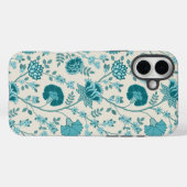 Jacobean Floral Big Pattern Teals op Cream Case-Mate iPhone Case (Achterkant (horizontaal))