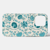 Jacobean Floral Big Pattern Teals op Cream Case-Mate iPhone Case (Achterkant (horizontaal))