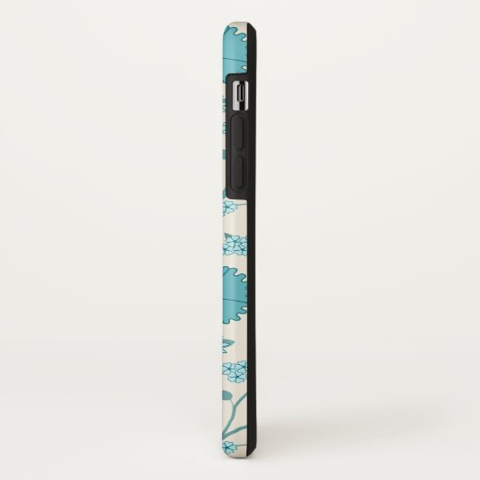 Jacobean Floral Big Pattern Teals op Cream Case-Mate iPhone Case (Achterkant/links)