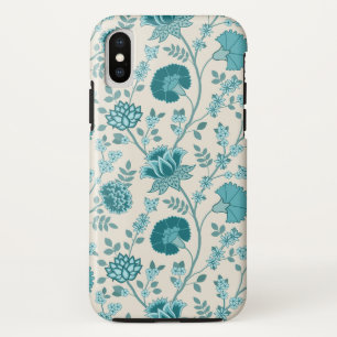 Jacobean Floral Big Pattern Teals op Cream Case-Mate iPhone Case