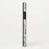 Jacobean Floral Big Pattern Teals op Cream Case-Mate iPhone Case (Achterkant / rechts)