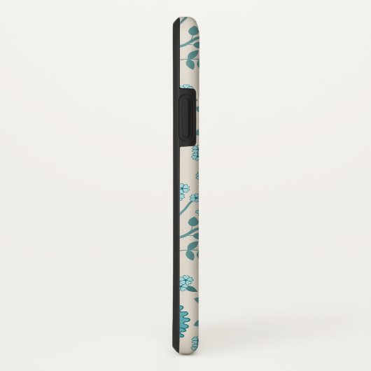 Jacobean Floral Big Pattern Teals op Cream Case-Mate iPhone Case (Achterkant / rechts)