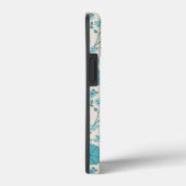Jacobean Floral Big Pattern Teals op Cream Case-Mate iPhone Case (Achterkant / Rechts)