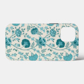 Jacobean Floral Big Pattern Teals op Cream Case-Mate iPhone Case (Achterkant (horizontaal))