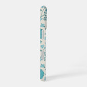 Jacobean Floral Big Pattern Teals op Cream iPhone 16 Hoesje (Rechterkant)