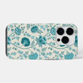 Jacobean Floral Big Pattern Teals op Cream iPhone Hoesje (Achterkant horizontaal)