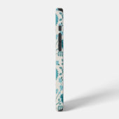 Jacobean Floral Big Pattern Teals op Cream iPhone Hoesje (Linkerkant)