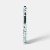 Jacobean Floral Big Pattern Teals op Cream iPhone Hoesje (Linkerkant)