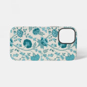 Jacobean Floral Big Pattern Teals op Cream iPhone Hoesje (Achterkant horizontaal)