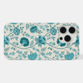 Jacobean Floral Big Pattern Teals op Cream iPhone Hoesje (Achterkant horizontaal)