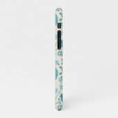 Jacobean Floral Big Pattern Teals op Cream iPhone Hoesje (Linkerkant)