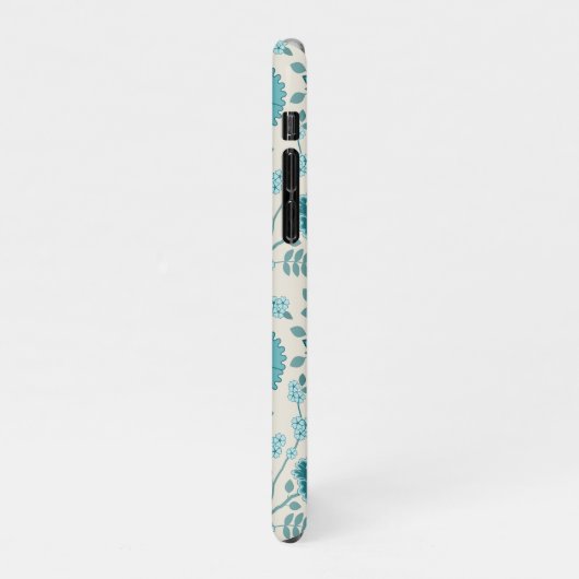 Jacobean Floral Big Pattern Teals op Cream iPhone Hoesje (Linkerkant)