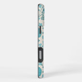 Jacobean Floral Big Pattern Teals op Cream iPhone Hoesje (Rechterkant)