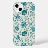 Jacobean Floral Big Pattern Teals op Cream iPhone Hoesje (Achterkant)
