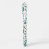 Jacobean Floral Big Pattern Teals op Cream iPhone Hoesje (Linkerkant)