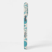 Jacobean Floral Big Pattern Teals op Cream iPhone Hoesje (Rechterkant)