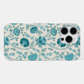 Jacobean Floral Big Pattern Teals op Cream iPhone Hoesje (Achterkant horizontaal)